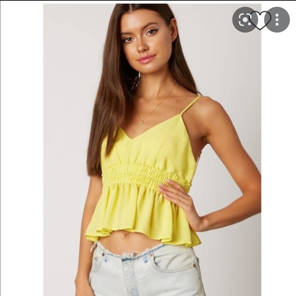 PacSun Cotton Candy LA Peplum Top - Yellow